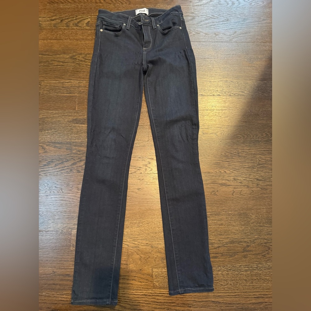 PAIGE Women's Dark Blue Skinny Jeans- Ankle cropped